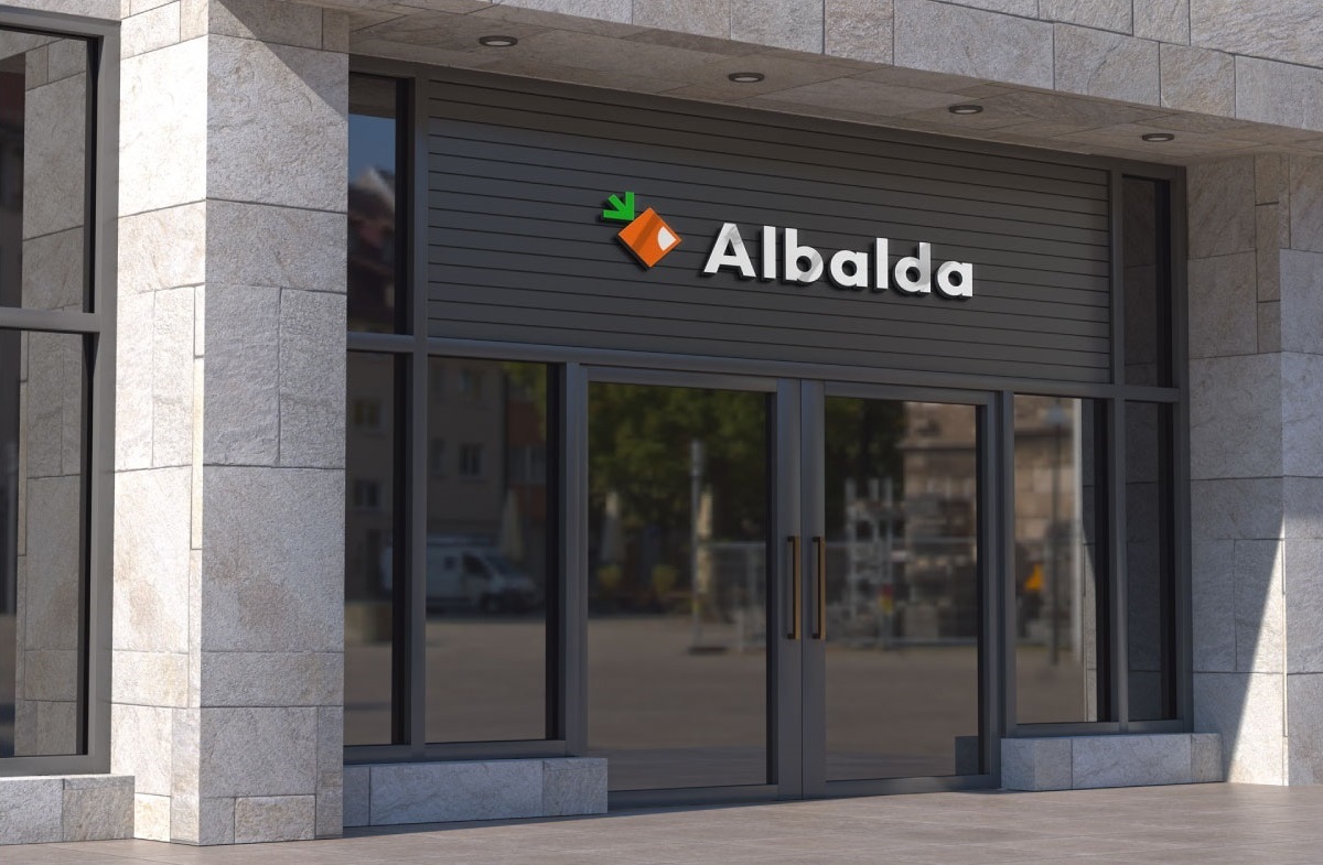 Albalda Storefront Facade Logo Mockup